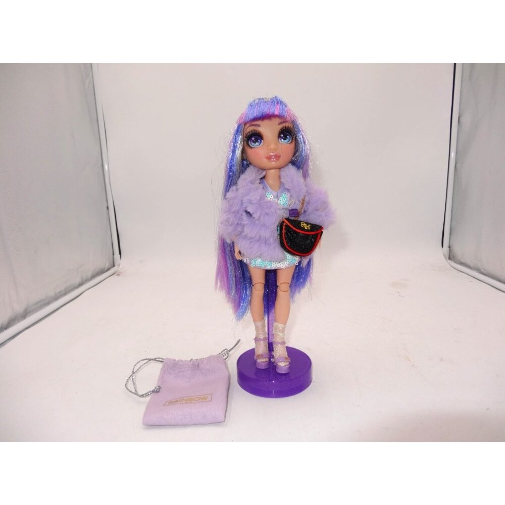 Rainbow High Violet Willow Fashion Doll‎ Purple with Dress Purse Bag Stand
